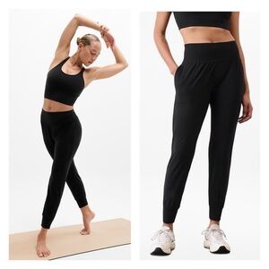 Athleta Salutation High Rise Jogger Pants Size Small Black Athleisure Yoga.  15